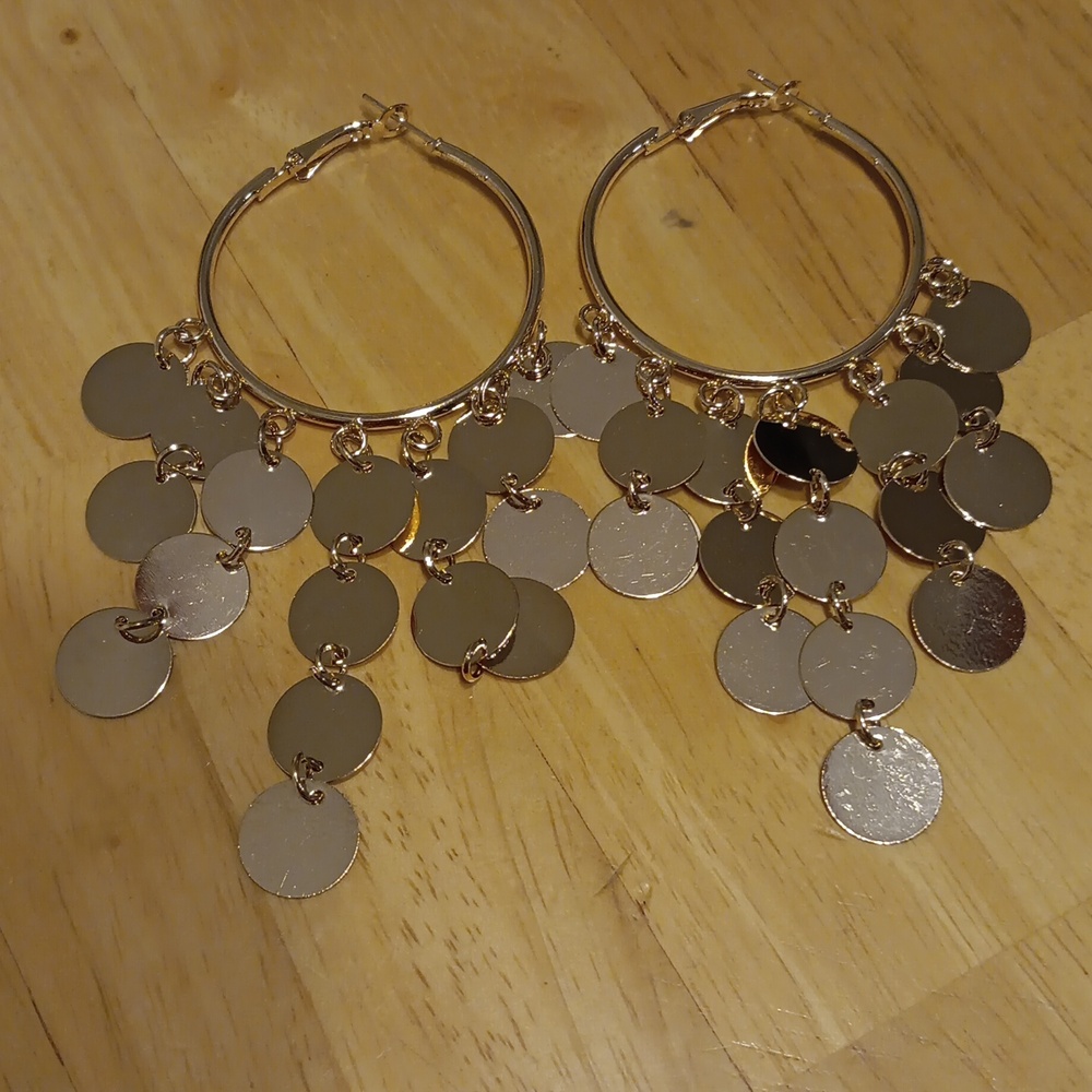 Hoop Earrings with Dust Bag NWT - Picture 1 of 3